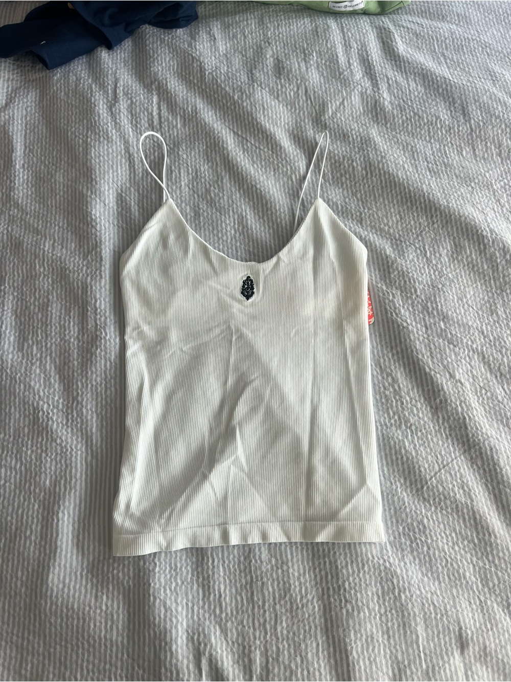 Free People Skinny Strap Logo Tank L/M